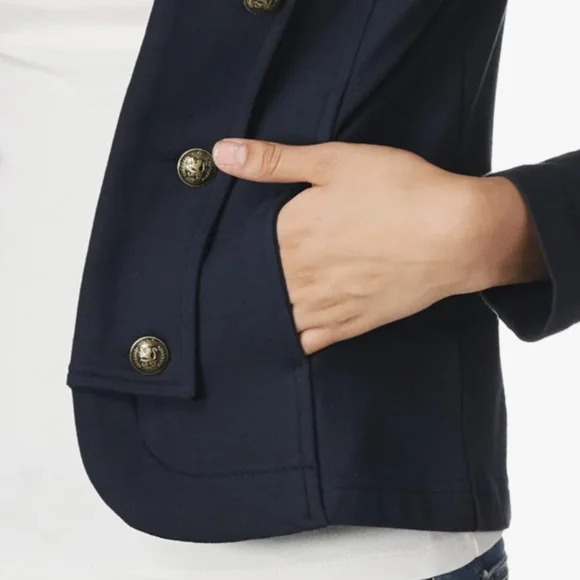 TOMMY HILFIGER Retail $110, Military Band Jacket, Navy, Women's XL, NWT - Picture 4 of 10